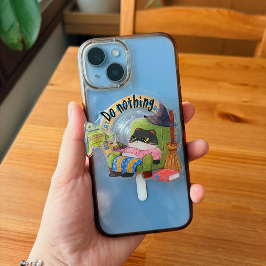 Magnetic Phone Griptok With Mini Rotating Charm - Do Nothing Today