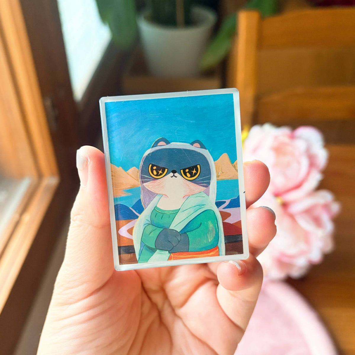 Momo Meow Meow Lisa | Clear Acrylic Fridge Magnets