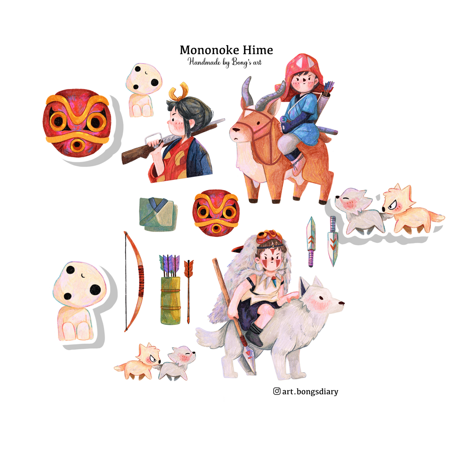 Princess Mononoke | Waterproof Matte Sticker Sheet