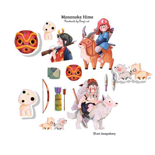 Princess Mononoke | Waterproof Matte Sticker Sheet