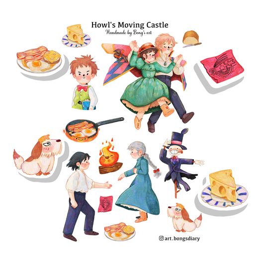 Howl's Moving Castle | Waterproof Matte Sticker Sheet