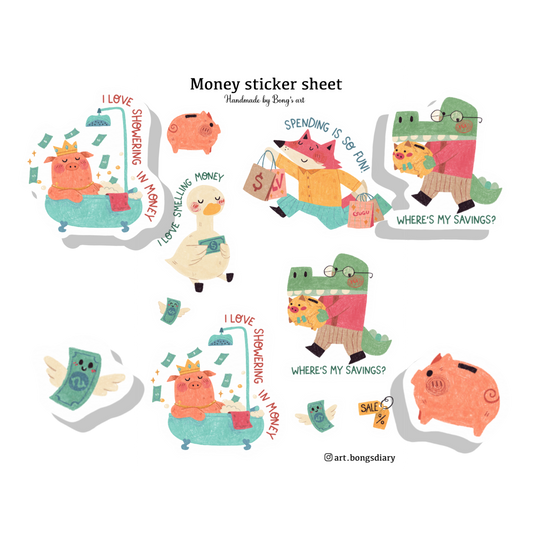 Money | Waterproof Matte Sticker Sheet