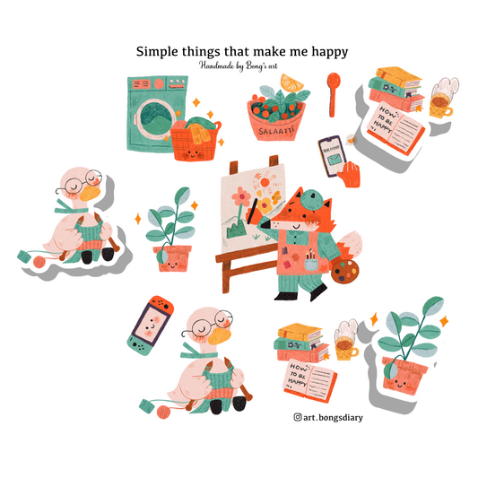 Simple Things That Make Me Happy | Waterproof Matte Sticker Sheet