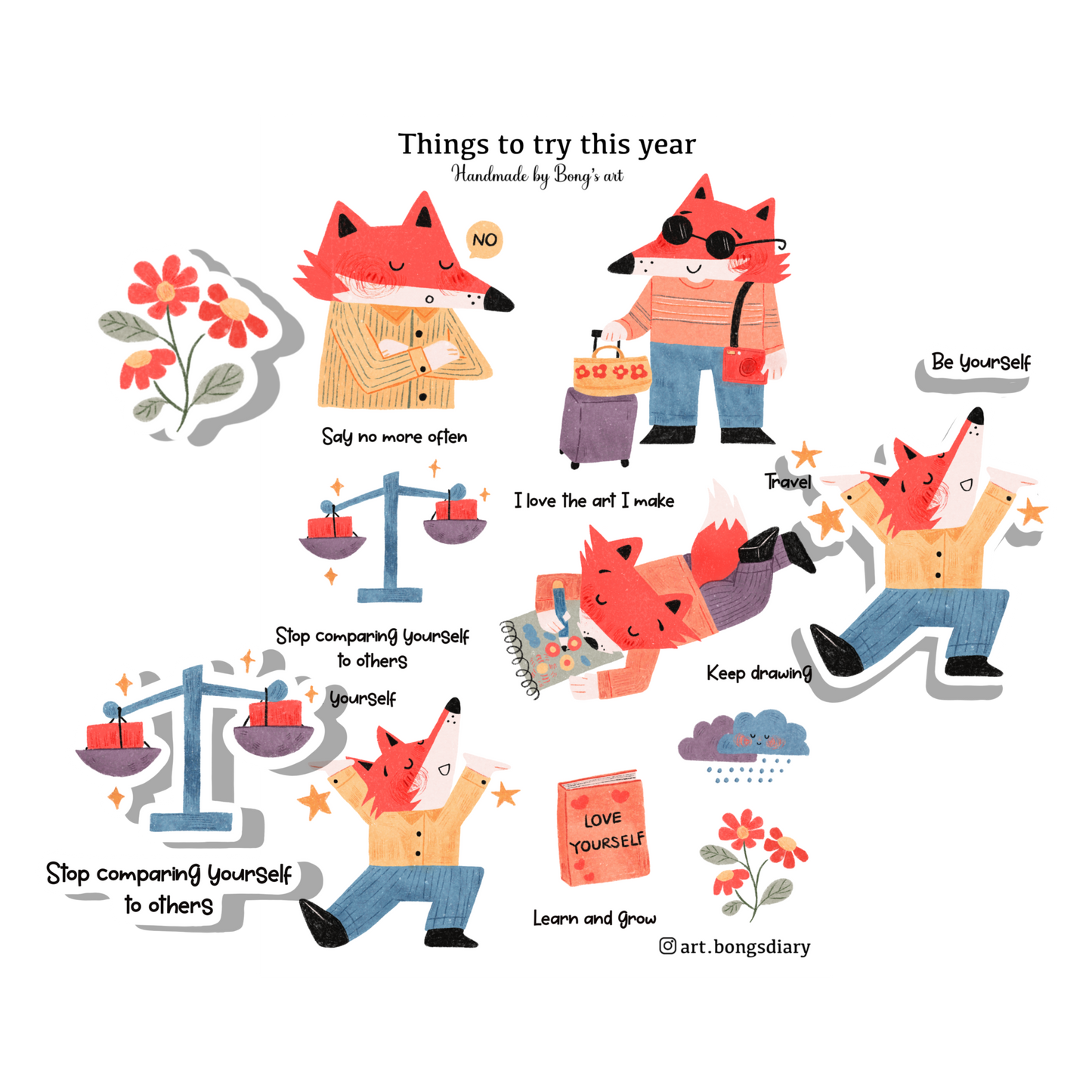 Things To Try This Year | Waterproof Matte Sticker Sheet