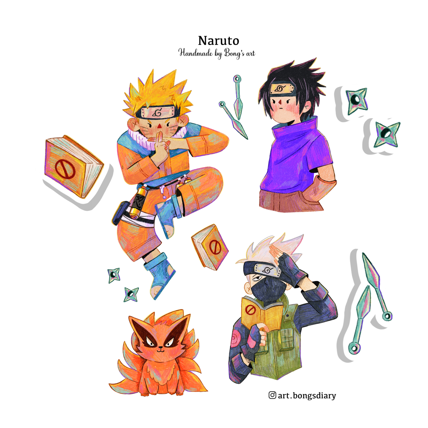 Naruto Fan Art | Waterproof Matte Sticker Sheet