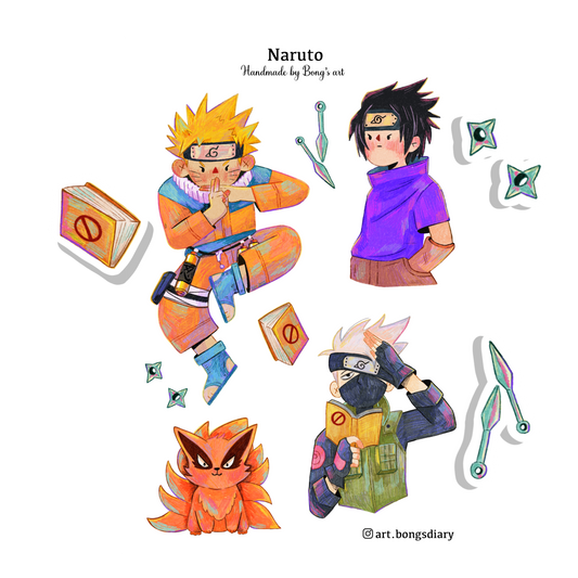 Naruto Fan Art | Waterproof Matte Sticker Sheet
